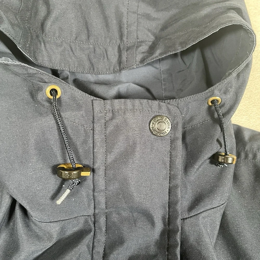 VTG Eddie Bauer Navy Blue Anorak Women's Small Hooded Jacket  Full Zip/Snap‎